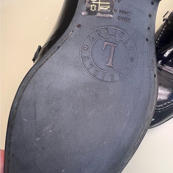 LORIBLU MADE IN ITALY LEATHER  Black Loafers Sleek Slip-Ons - Picture 11 of 15